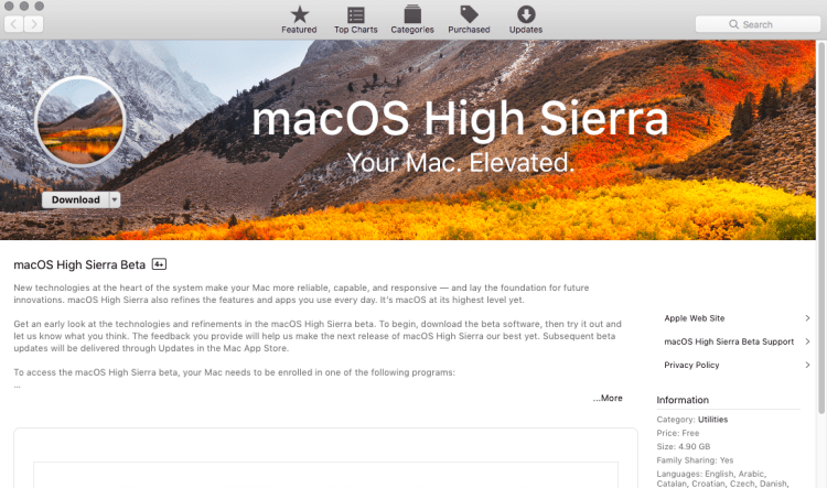 Mac high sierra gm download windows 7